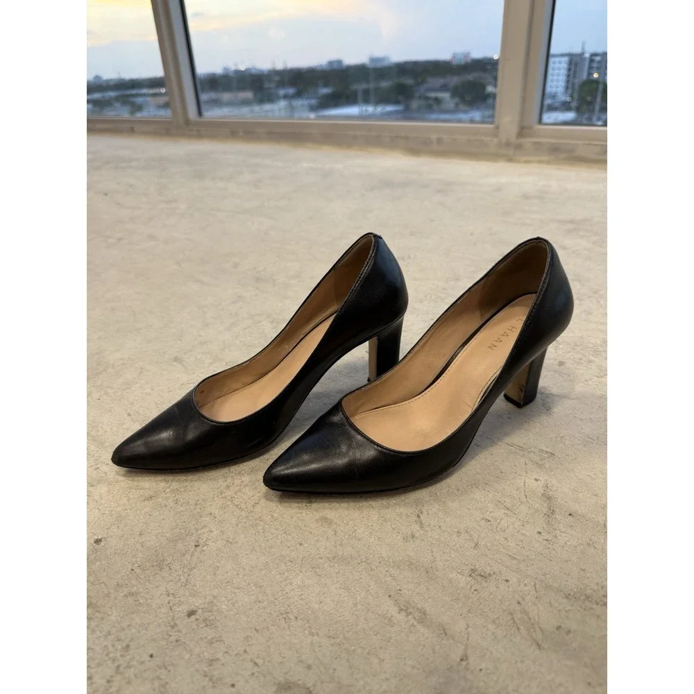 Cole Haan Women's Black Pointed Toe Block Heel Slip-On Pumps Size 5B